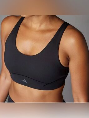 Adidas All Me Luxe Black Sports Bra. Size M